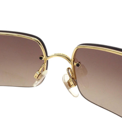 Chanel Sunglasses Eyewear Brown Rhinestone 62□15 Small Good