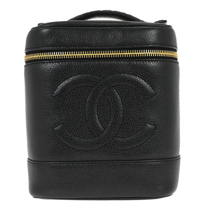 Chanel Black Caviar Skin Timeless Vanity Handbag