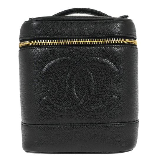 Chanel Black Caviar Skin Timeless Vanity Handbag