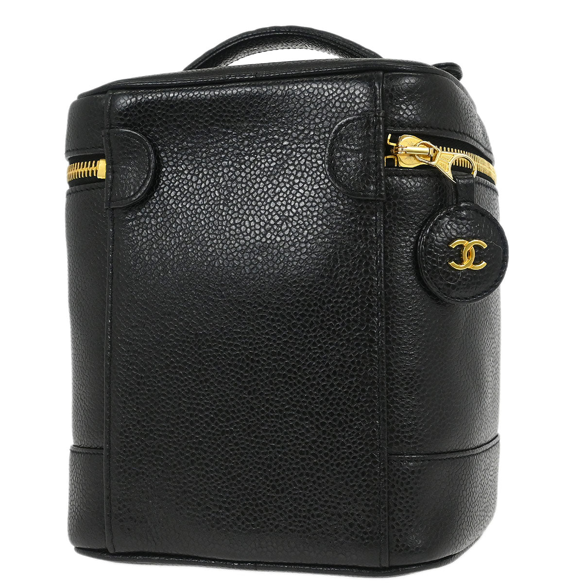 Chanel Black Caviar Skin Timeless Vanity Handbag