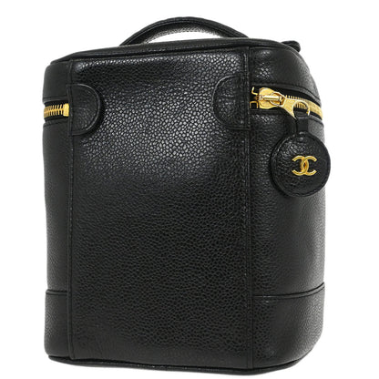 Chanel Black Caviar Skin Timeless Vanity Handbag