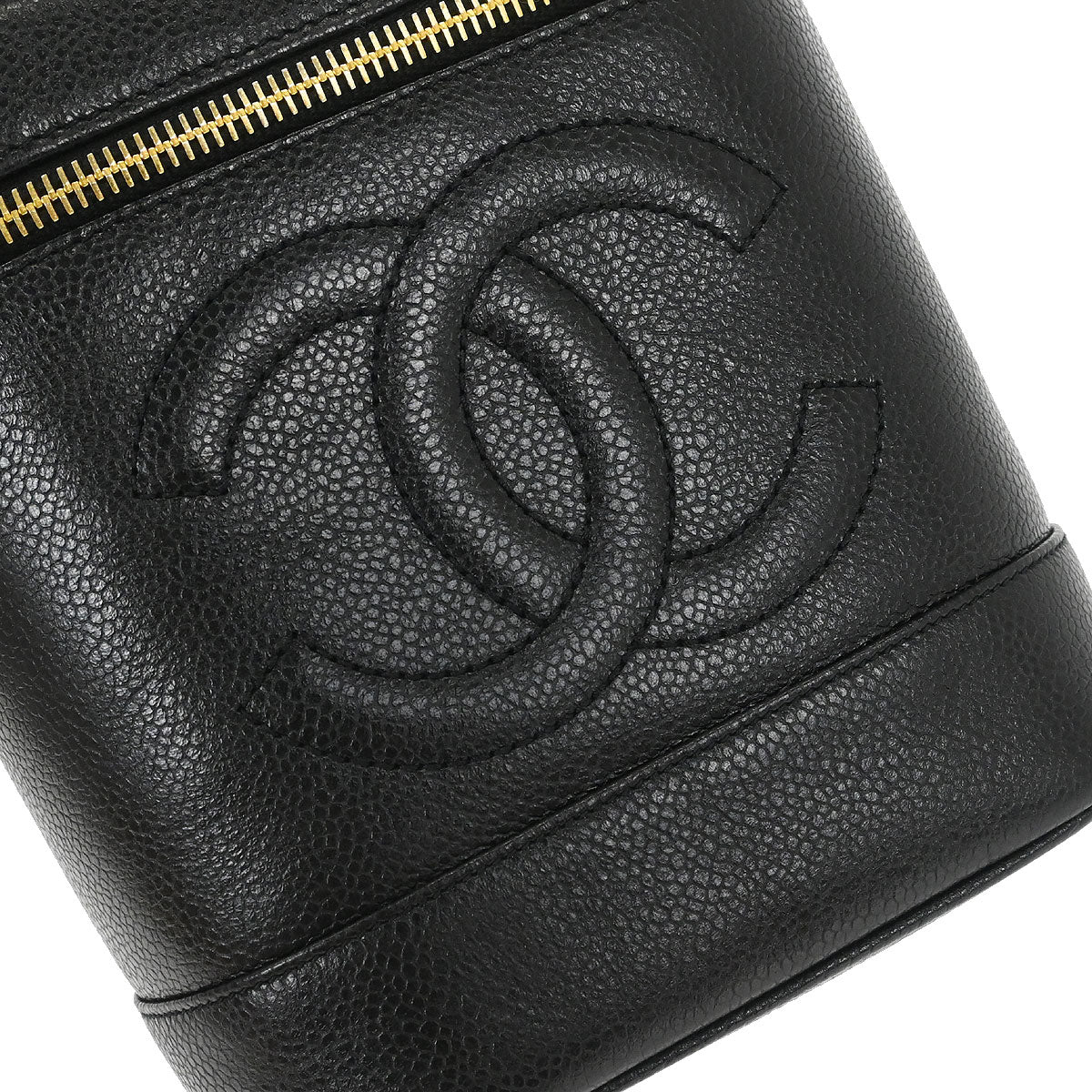 Chanel Black Caviar Skin Timeless Vanity Handbag