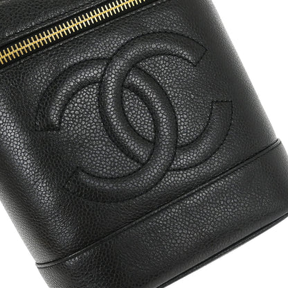 Chanel Black Caviar Skin Timeless Vanity Handbag