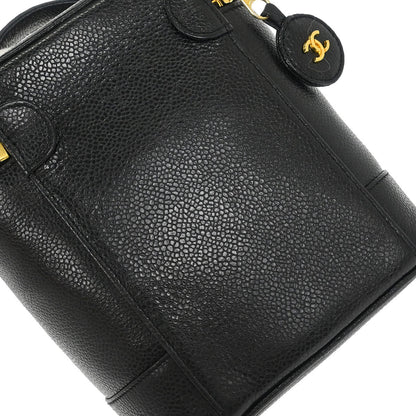 Chanel Black Caviar Skin Timeless Vanity Handbag