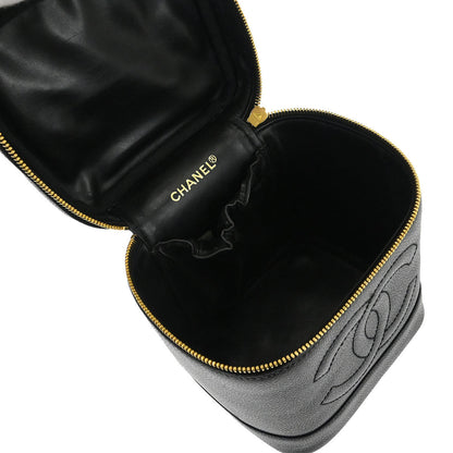 Chanel Black Caviar Skin Timeless Vanity Handbag