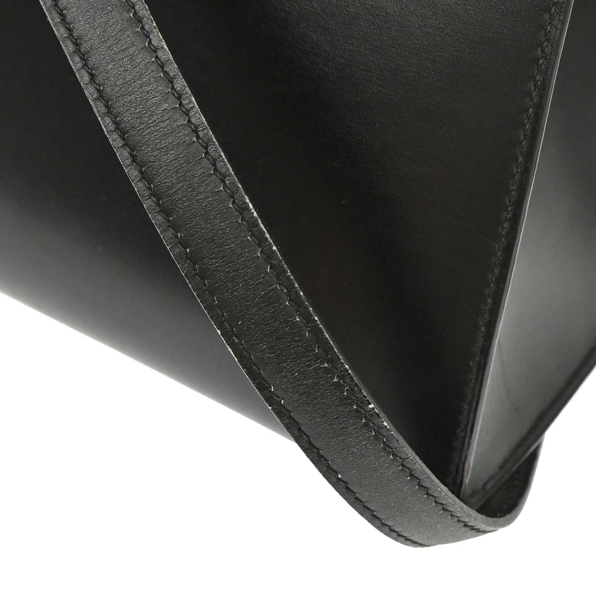 Hermes Black Box Calf Kelly 32 Sellier 2way Shoulder Handbag