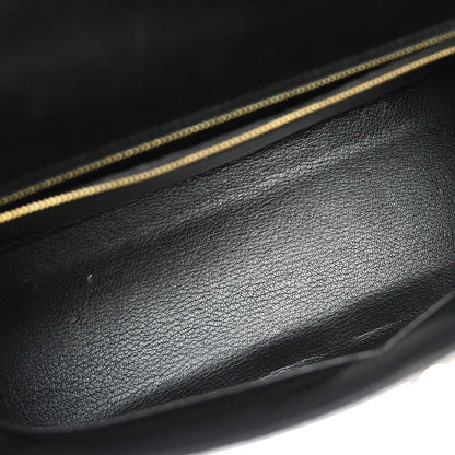 Hermes Black Box Calf Kelly 32 Sellier 2way Shoulder Handbag