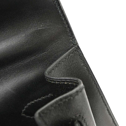 Hermes Black Box Calf Kelly 32 Sellier 2way Shoulder Handbag