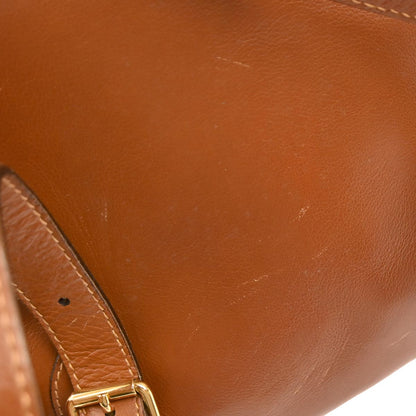 Gucci Brown Leather Bamboo Backpack