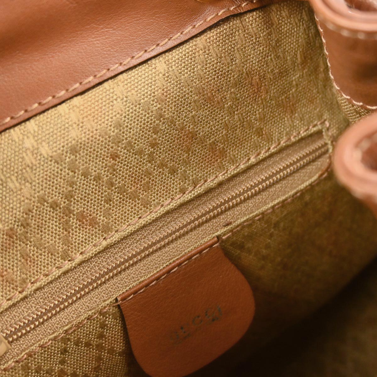 Gucci Brown Leather Bamboo Backpack