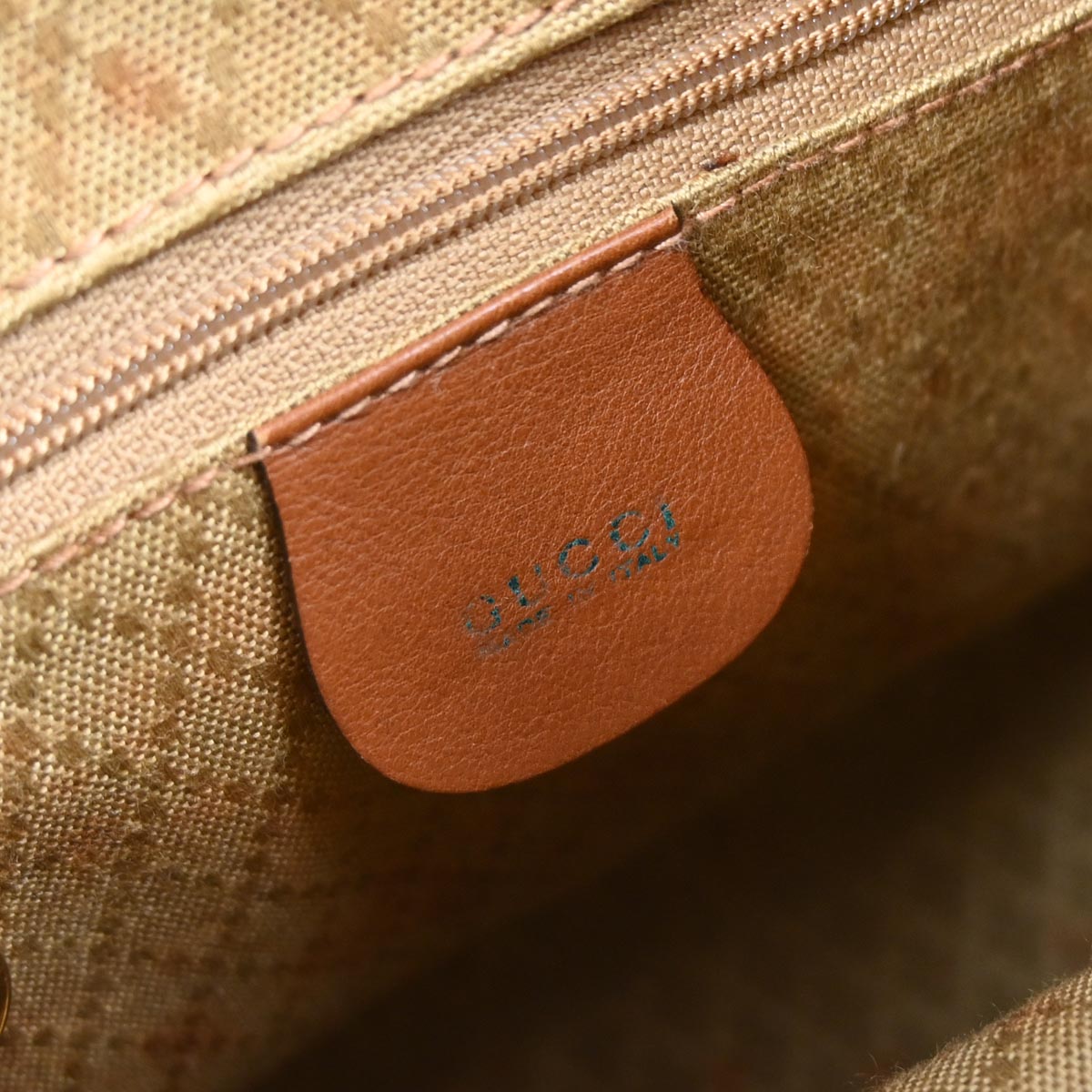 Gucci Brown Leather Bamboo Backpack