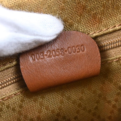 Gucci Brown Leather Bamboo Backpack