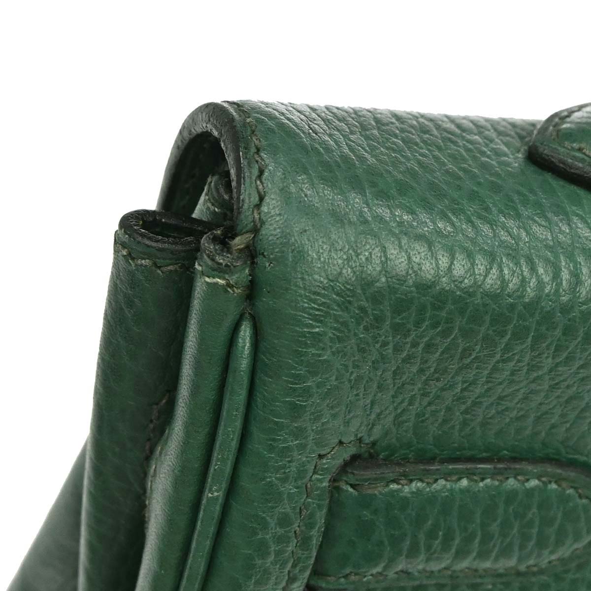 Hermes Green Taurillon Clemence Kelly 35 Retourne 2way Shoulder Handbag