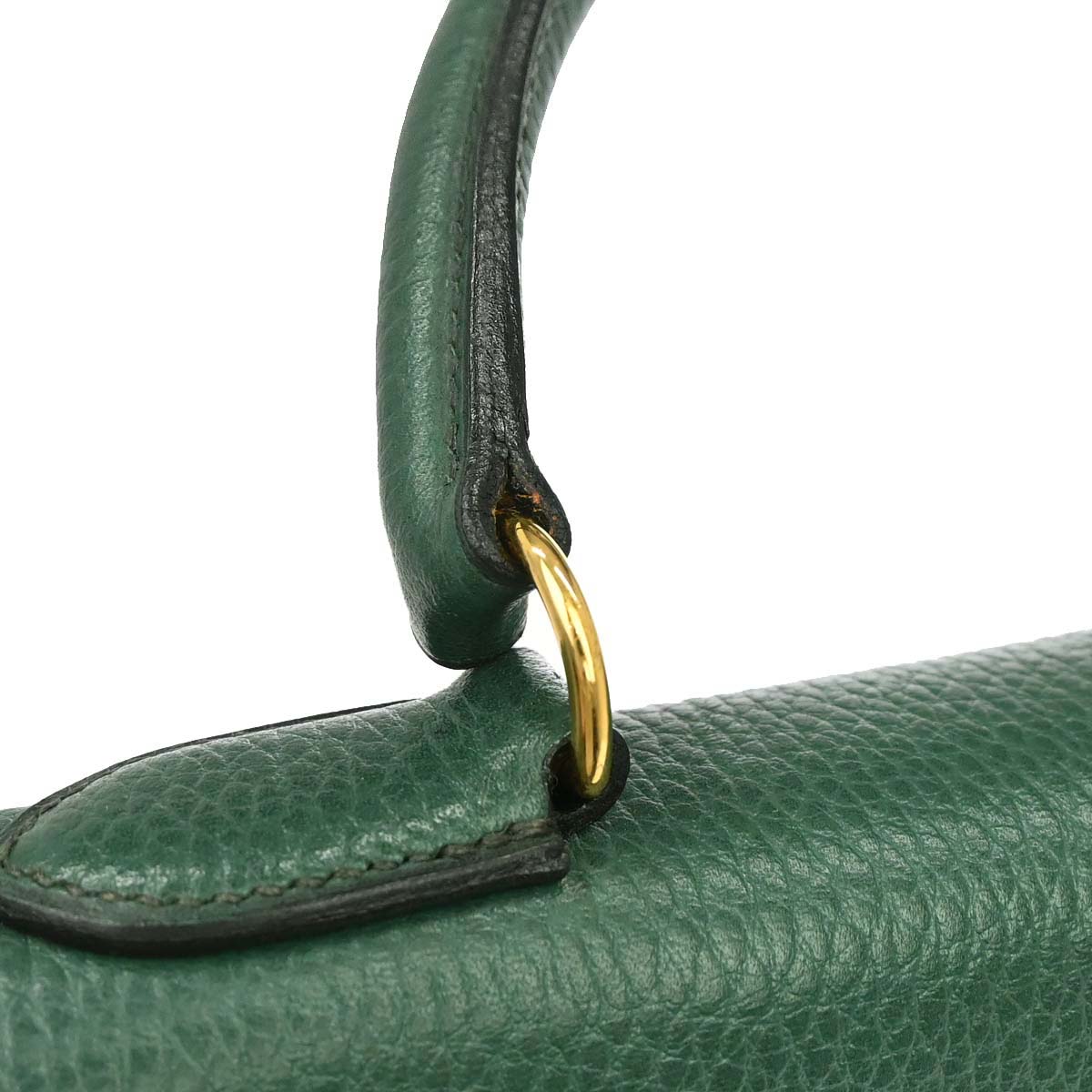 Hermes Green Taurillon Clemence Kelly 35 Retourne 2way Shoulder Handbag