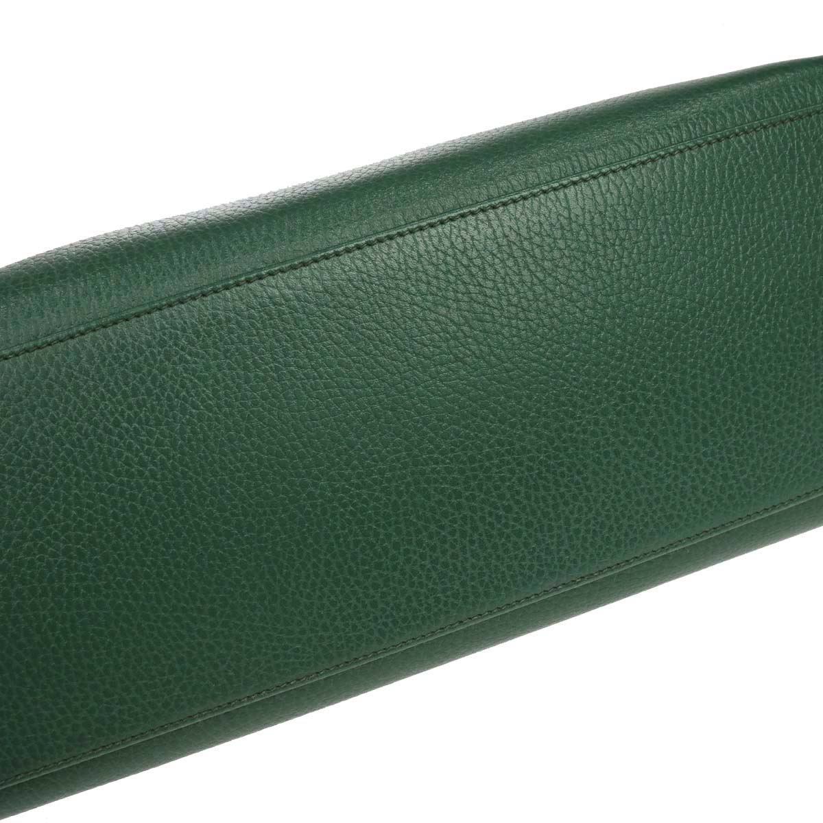 Hermes Green Taurillon Clemence Kelly 35 Retourne 2way Shoulder Handbag