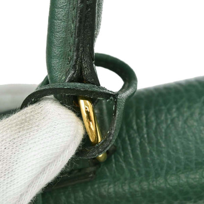Hermes Green Taurillon Clemence Kelly 35 Retourne 2way Shoulder Handbag