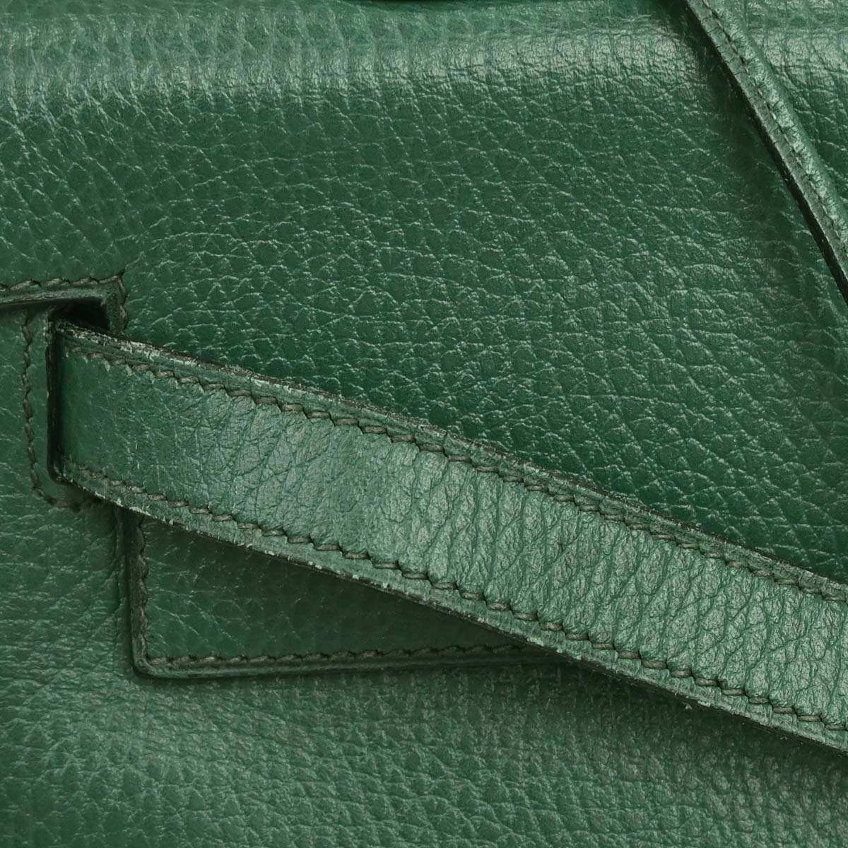 Hermes Green Taurillon Clemence Kelly 35 Retourne 2way Shoulder Handbag