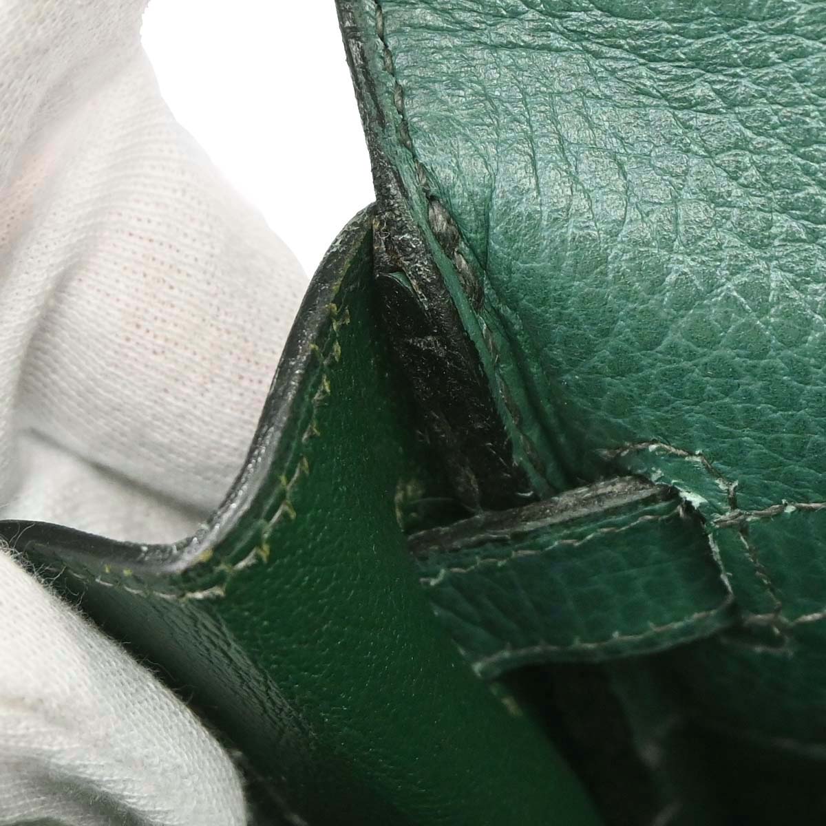 Hermes Green Taurillon Clemence Kelly 35 Retourne 2way Shoulder Handbag