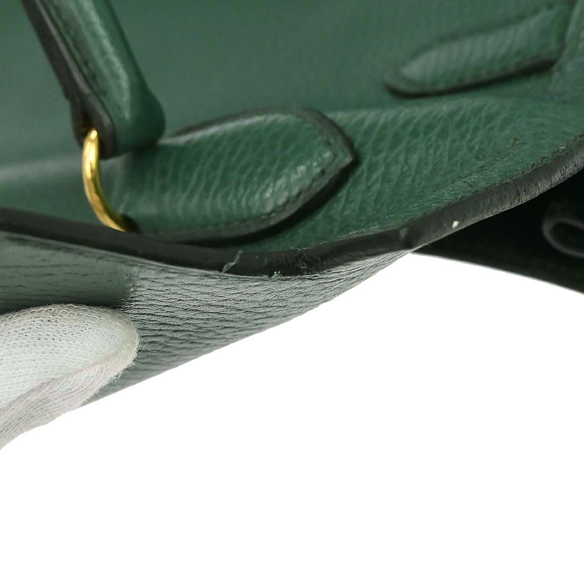 Hermes Green Taurillon Clemence Kelly 35 Retourne 2way Shoulder Handbag