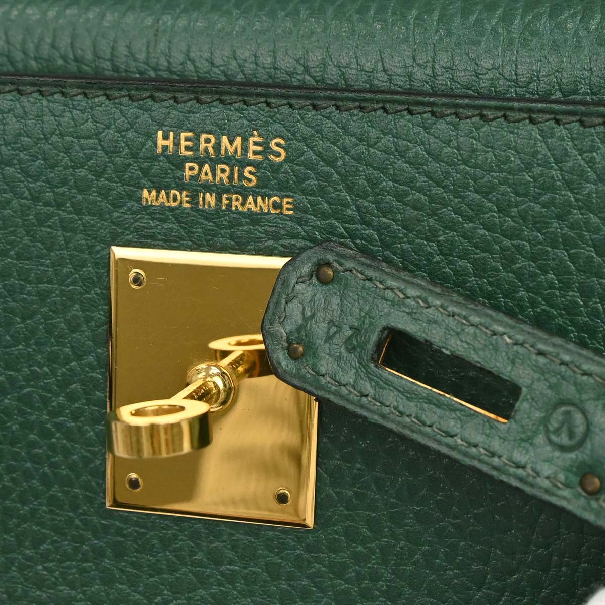 Hermes Green Taurillon Clemence Kelly 35 Retourne 2way Shoulder Handbag