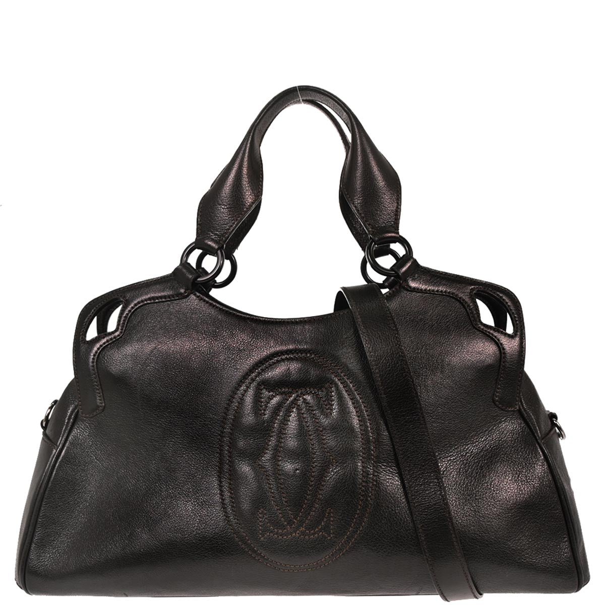 Cartier Black Marcello 2way Shoulder Handbag