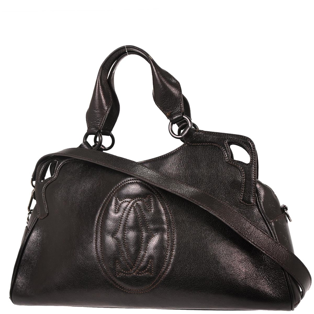 Cartier Black Marcello 2way Shoulder Handbag