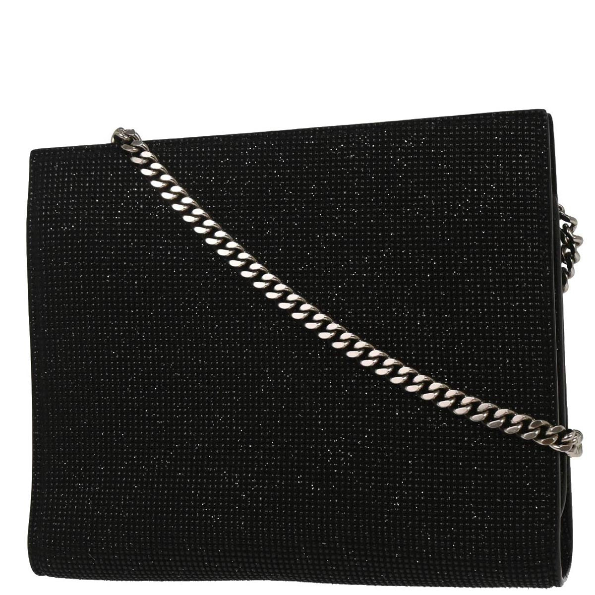Salvatore Ferragamo Black Gancini Chain Beads Shoulder Bag