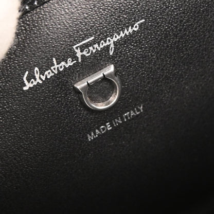 Salvatore Ferragamo Black Gancini Chain Beads Shoulder Bag