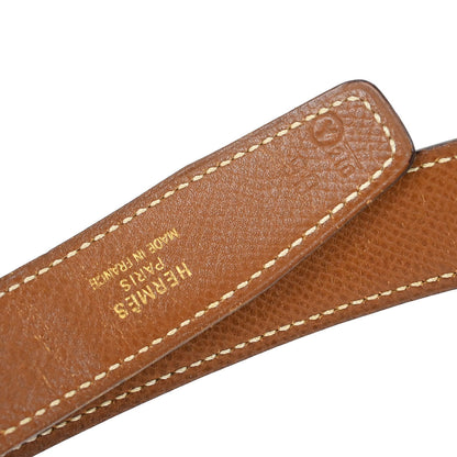 Hermes Black Box Calf Constance Reversible Belt #90 Small Good