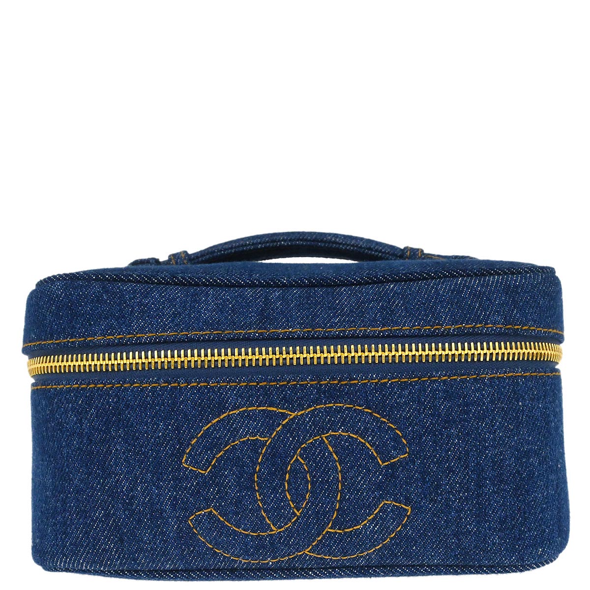 Chanel 1996-1997 Blue Denim Vanity Handbag