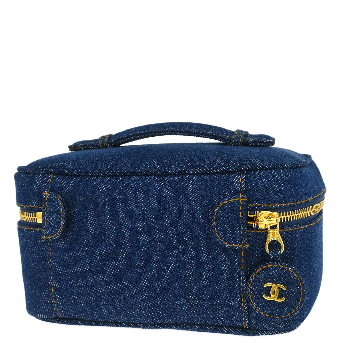 Chanel 1996-1997 Blue Denim Vanity Handbag
