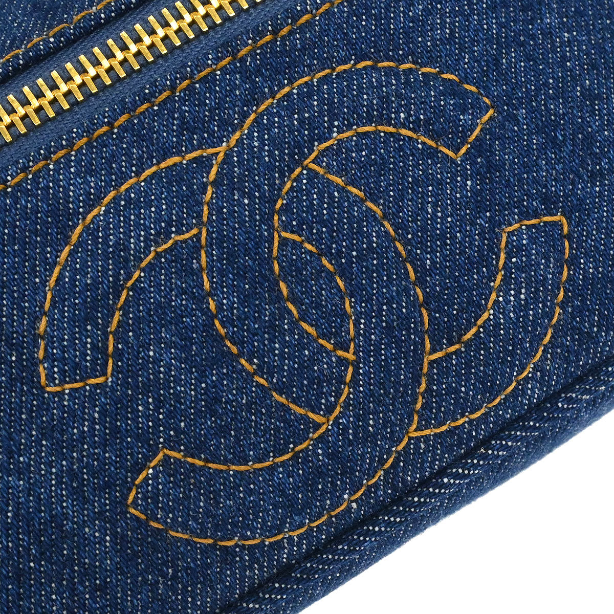 Chanel 1996-1997 Blue Denim Vanity Handbag