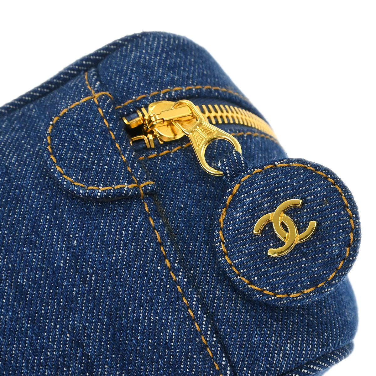 Chanel 1996-1997 Blue Denim Vanity Handbag
