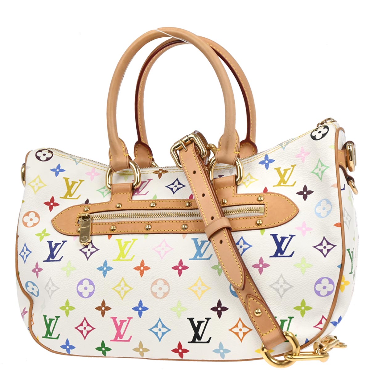 Louis Vuitton 2008 White Multicolor Rita 2way Shoulder Handbag M40125