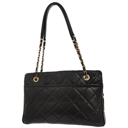 Chanel 2013-2014 Black Caviar Skin Timeless CC Chain Tote Bag