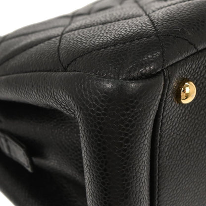 Chanel 2013-2014 Black Caviar Skin Timeless CC Chain Tote Bag