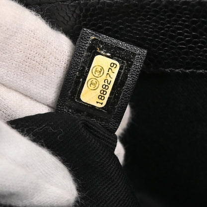 Chanel 2013-2014 Black Caviar Skin Timeless CC Chain Tote Bag