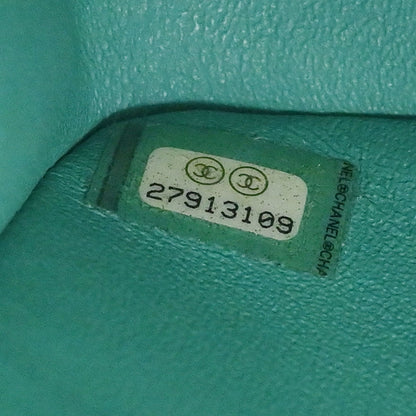 Chanel Green Caviar Skin Chevron Medium Classic Double Flap Shoulder Bag