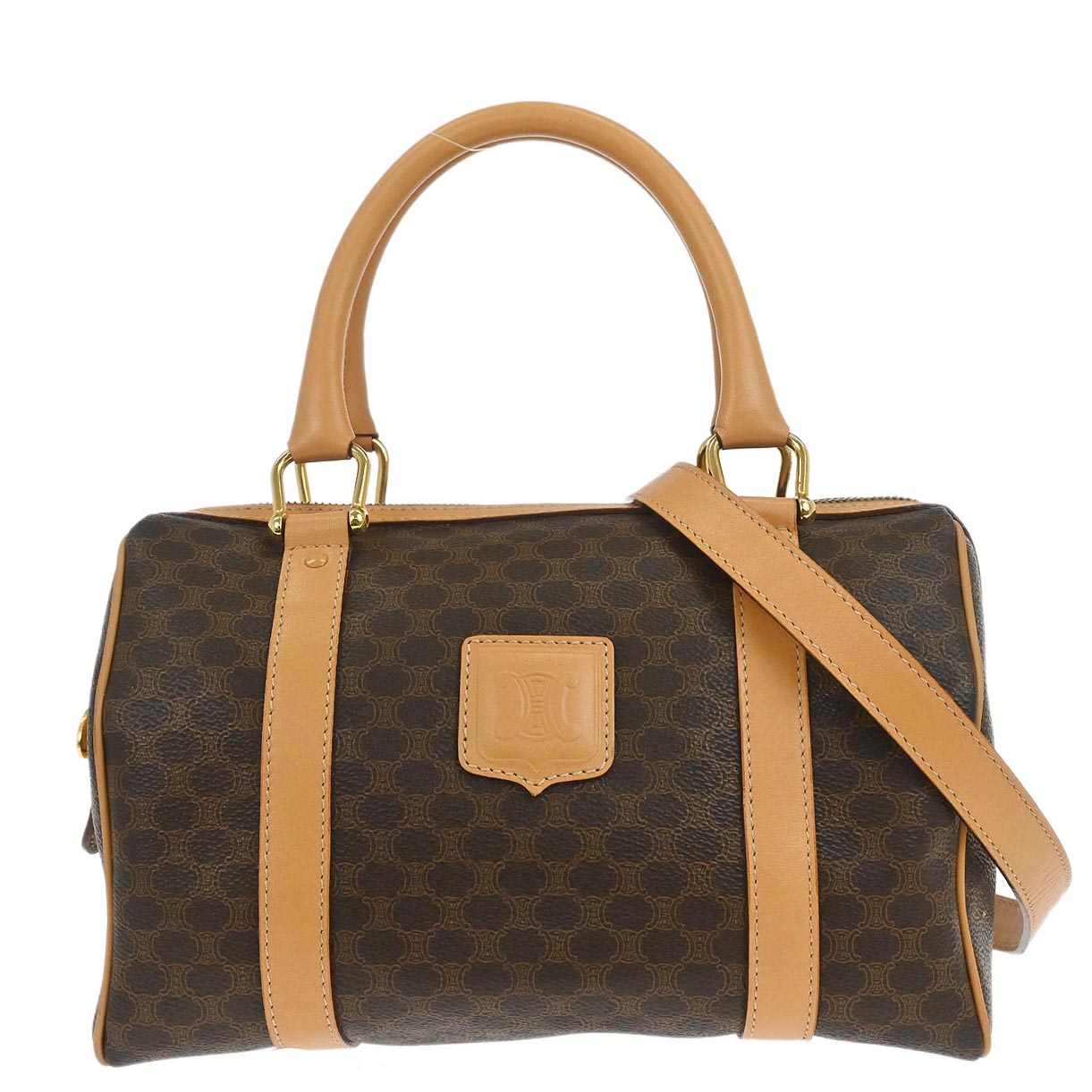 Celine Brown Macadam 2way Shoulder Handbag