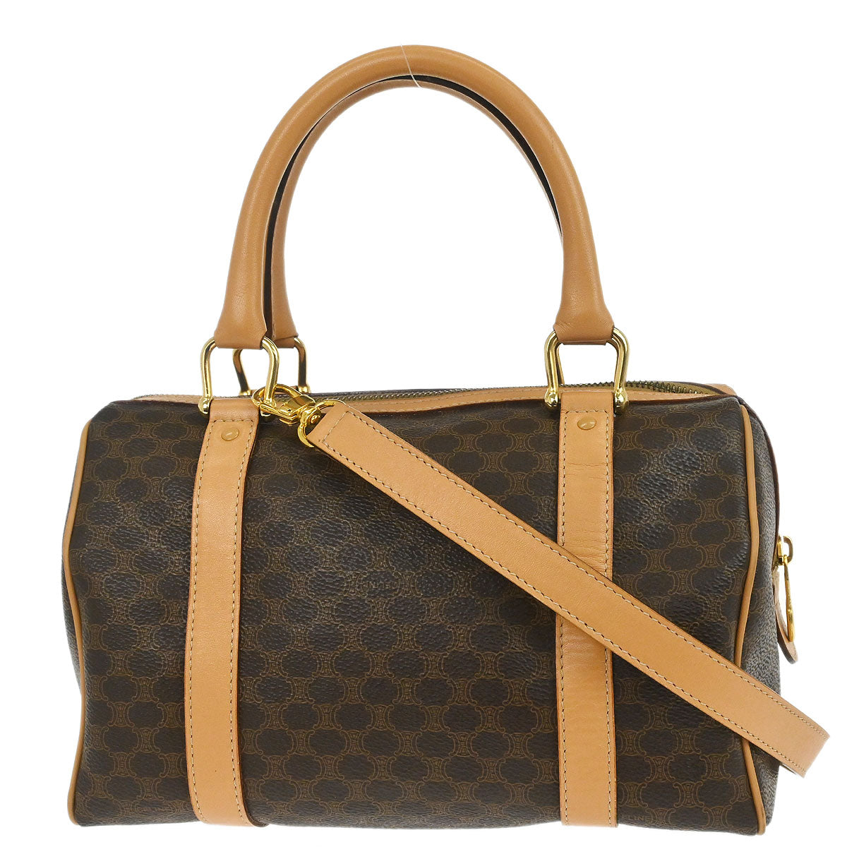 Celine Brown Macadam 2way Shoulder Handbag