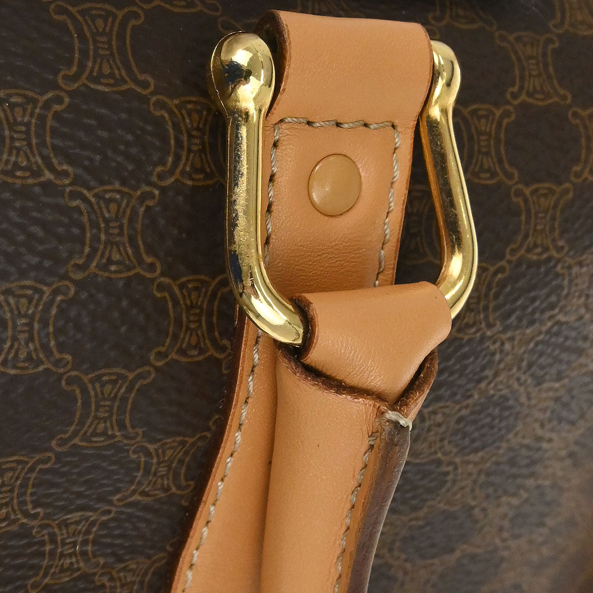 Celine Brown Macadam 2way Shoulder Handbag