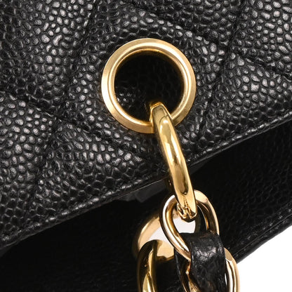 Chanel 2002-2003 Black Caviar Skin Petite Timeless Tote PTT Chain Handbag