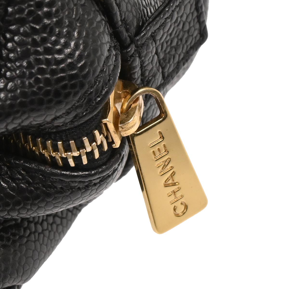 Chanel 2002-2003 Black Caviar Skin Petite Timeless Tote PTT Chain Handbag
