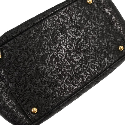 Chanel 2002-2003 Black Caviar Skin Petite Timeless Tote PTT Chain Handbag