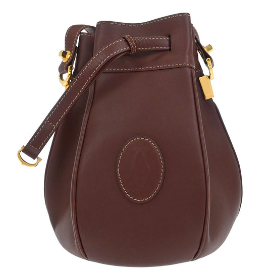 Cartier Bordeaux Leather Must de Cartier Shoulder Bag