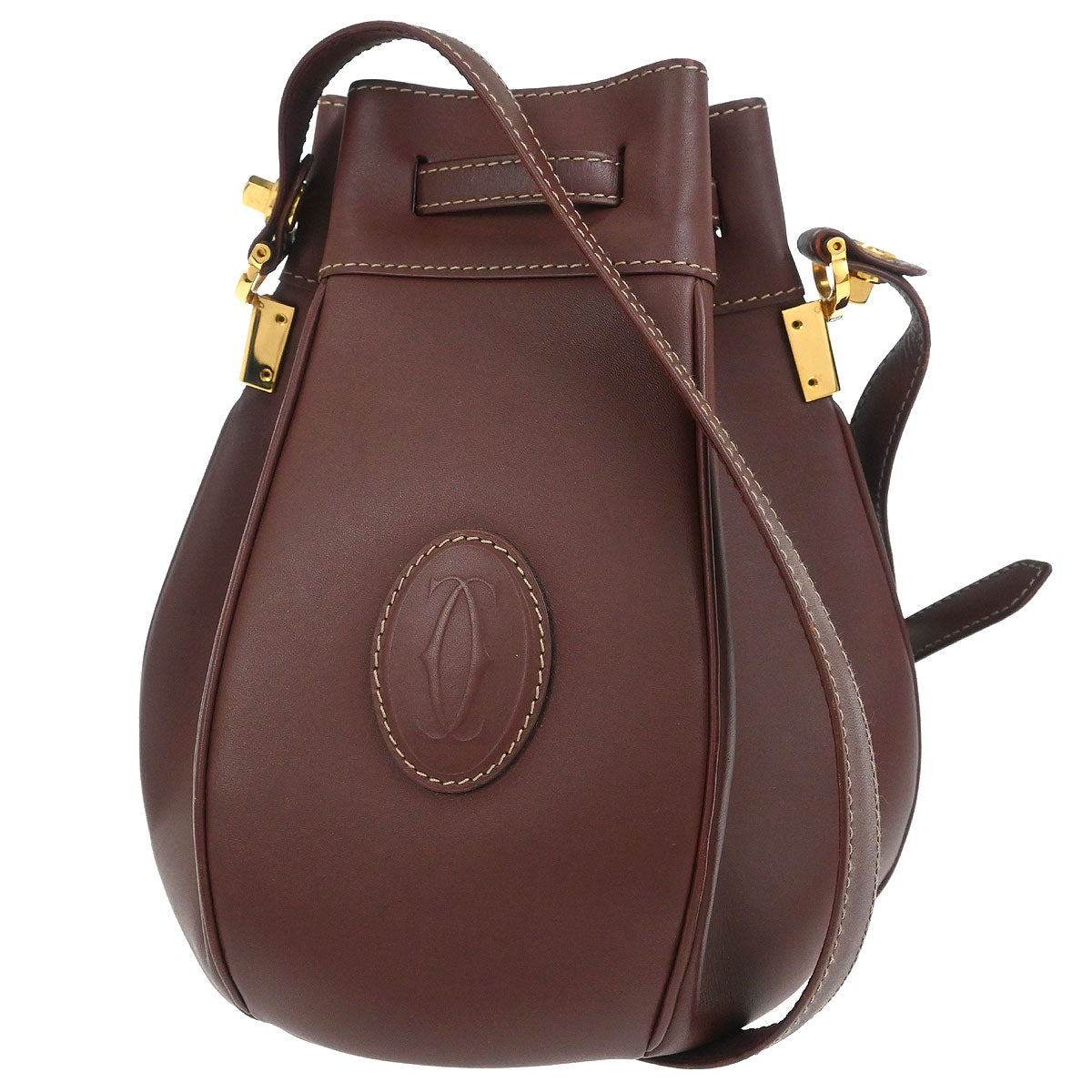 Cartier Bordeaux Leather Must de Cartier Shoulder Bag