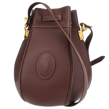 Cartier Bordeaux Leather Must de Cartier Shoulder Bag