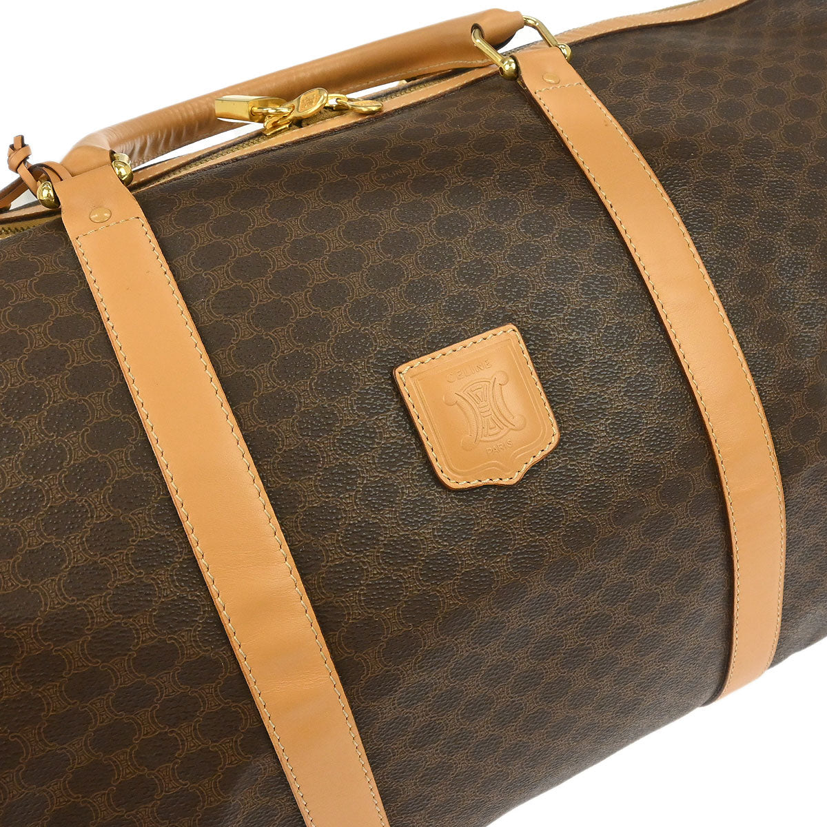 Celine Brown Macadam Duffle Handbag