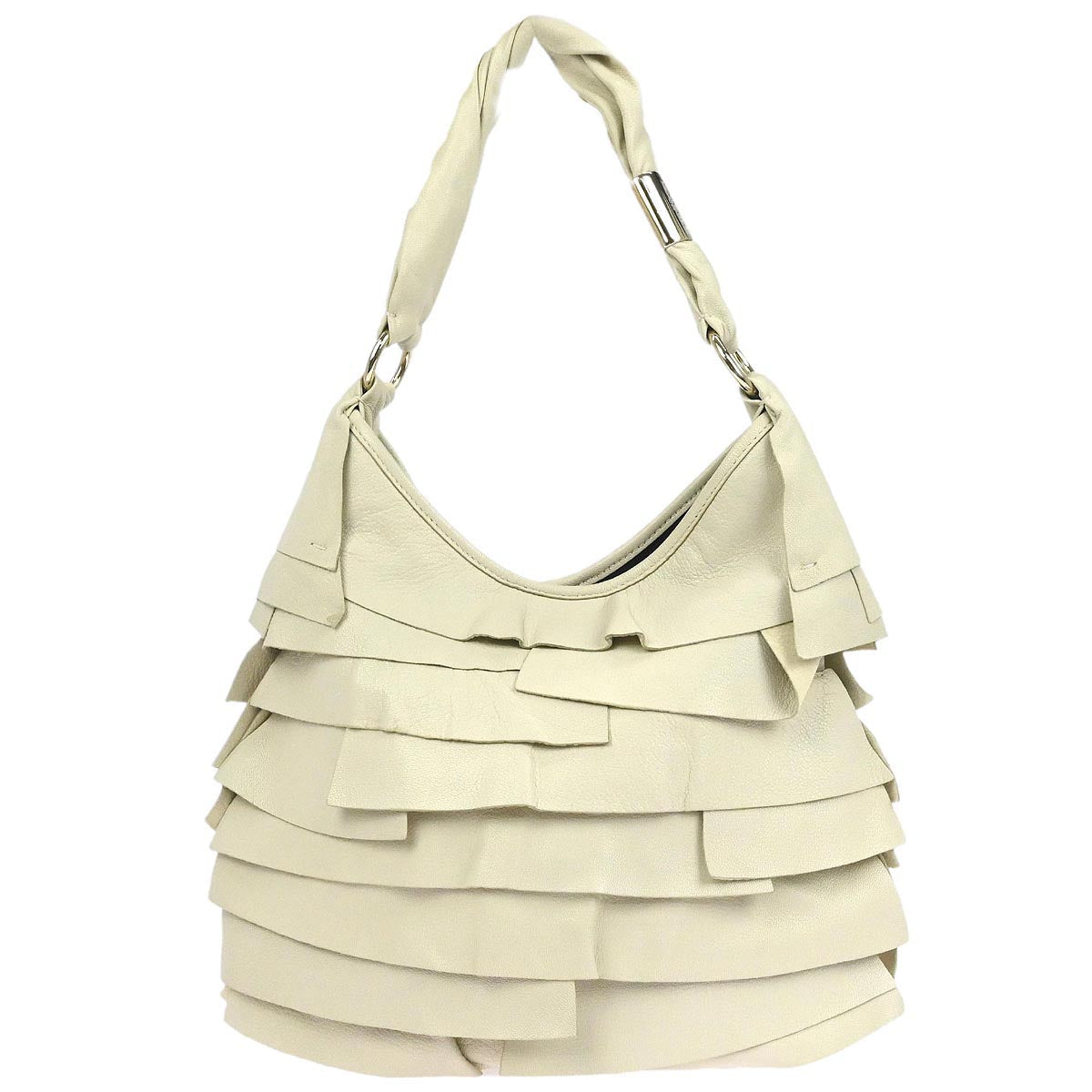 Yves Saint Laurent White Leather Saint Tropez Handbag