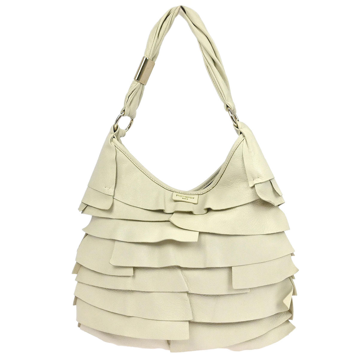 Yves Saint Laurent White Leather Saint Tropez Handbag